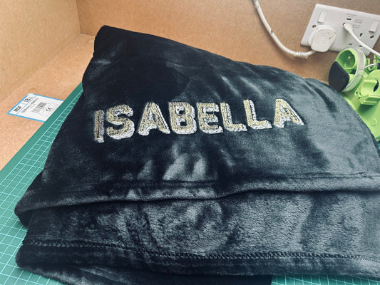 Tornados embroidered plush blanket