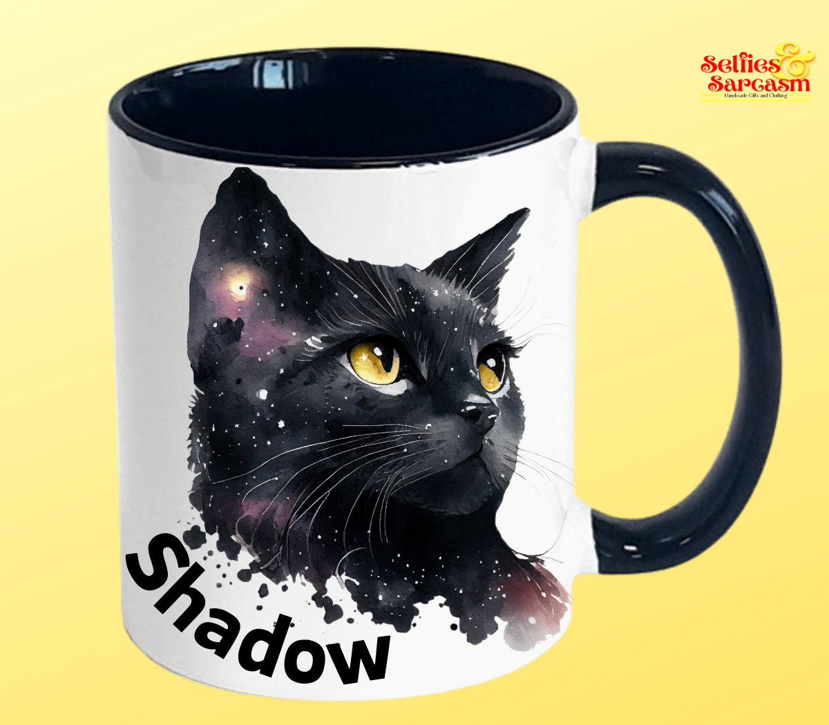 Black cat personalised gifts mug
