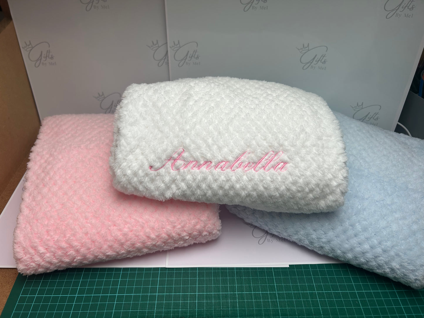 Baby personalised embroidered gift set
